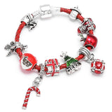 Boosbiy Dropshipping Red Leather Charm Bracelet With Seld Dangle Charms Brand Bracelet For Women Diy Christmas Gift