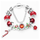 Boosbiy Dropshipping Red Leather Charm Bracelet With Seld Dangle Charms Brand Bracelet For Women Diy Christmas Gift