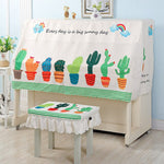 Modern Printed Piano Cover Cartoon Dust Cover Piano Half Cover Piano Decoration