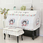 Modern Printed Piano Cover Cartoon Dust Cover Piano Half Cover Piano Decoration