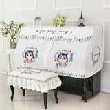 Modern Printed Piano Cover Cartoon Dust Cover Piano Half Cover Piano Decoration