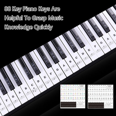 Piano Sticker Transparent Piano Keys Electronic Keyboard Key Sticker Piano Stave Note Sticker For Key Music Decal