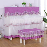 All Inclusive Lace Piano Cover single double Stool covers Korean Style Piano Dust proof Cover Do not take it off to play