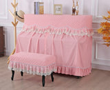 All Inclusive Lace Piano Cover single double Stool covers Korean Style Piano Dust proof Cover Do not take it off to play