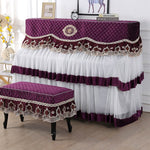 All Inclusive Lace Piano Cover single double Stool covers Korean Style Piano Dust proof Cover Do not take it off to play