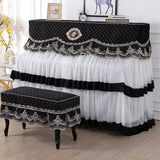 All Inclusive Lace Piano Cover single double Stool covers Korean Style Piano Dust proof Cover Do not take it off to play
