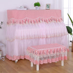All Inclusive Lace Piano Cover single double Stool covers Korean Style Piano Dust proof Cover Do not take it off to play