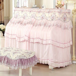 All Inclusive Lace Piano Cover single double Stool covers Korean Style Piano Dust proof Cover Do not take it off to play