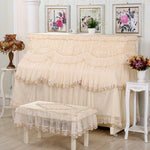 All Inclusive Lace Piano Cover single double Stool covers Korean Style Piano Dust proof Cover Do not take it off to play