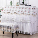 All Inclusive Lace Piano Cover single double Stool covers Korean Style Piano Dust proof Cover Do not take it off to play