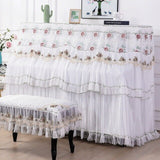 All Inclusive Lace Piano Cover single double Stool covers Korean Style Piano Dust proof Cover Do not take it off to play