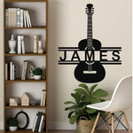 Metal Wall Art, Personalized Guitar Decor, Musician Gifts, Classic Guitar Lovers, Custom Guitar Decoration, Metal Guitar Sign, B