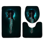 Zeegle Gitar Printed Bathroom Carpet 3Pieces Toilet Mats Set Anti-slip Bath Rug Toilet Lid Covers Absorbent Shower Mat Foot Pads