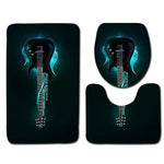 Zeegle Gitar Printed Bathroom Carpet 3Pieces Toilet Mats Set Anti-slip Bath Rug Toilet Lid Covers Absorbent Shower Mat Foot Pads