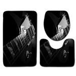 Zeegle Gitar Printed Bathroom Carpet 3Pieces Toilet Mats Set Anti-slip Bath Rug Toilet Lid Covers Absorbent Shower Mat Foot Pads