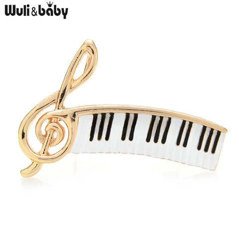 Wuli&baby Enamel Music Note Brooch Piano Keys Brooches For Women Ane Men Teacher and Musican Jewelry Accessoeris Gift